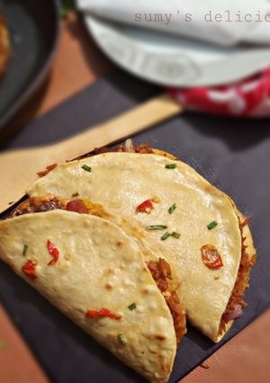 A picture of Beef tacos rice.