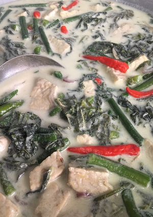 Foto resep Sayur pucuk ubi campur kacang panjang dan tempe masak lemak