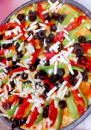 صورة لوصفة بيتزا بالخضار 🍕🍕🍕🥗🥗🥗