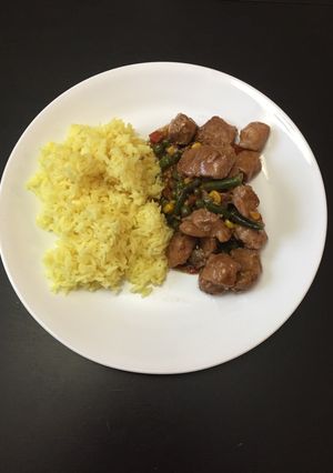 A picture of Maple Syrup-Garlic Pork Stir Fry.