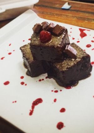 Una foto de Brownies con café y marrasquinos