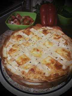 Una foto de Pastafrola de calabacín y queso.