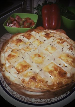 Una foto de Pastafrola de calabacín y queso.