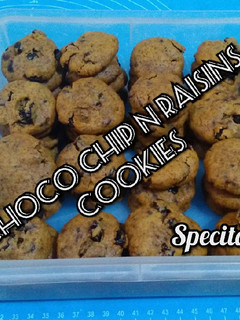 Foto resep Choco chip n raisins cookies