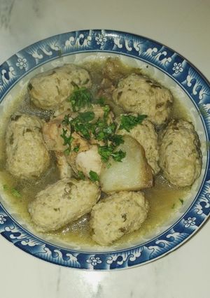 صورة لوصفة كفتة اسكالوب محشية بالقرنون 😋😋