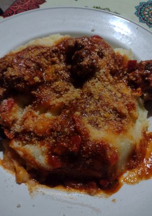 Una foto de Albóndigas con Puré