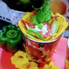 A picture of Ratatouille in besan wrap.