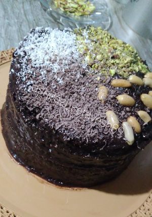 عکسی از دستور کیک پودینگ شکلاتی