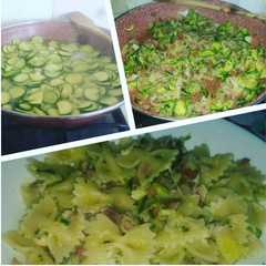 Foto di Farfalle con zucchine speck e provola