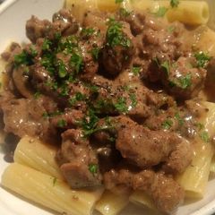 Scain's hamburger stroganoff A picture of Scain's hamburger stroganoff.