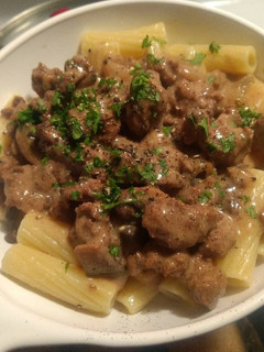 A picture of Scain's hamburger stroganoff.