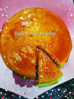 A picture of Eggless cake pudding.