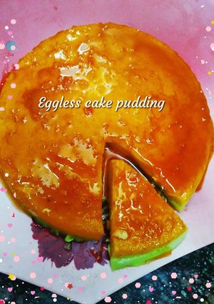A picture of Eggless cake pudding.