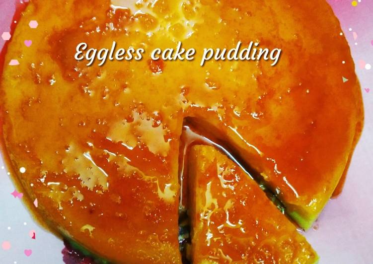 Eggless cake pudding