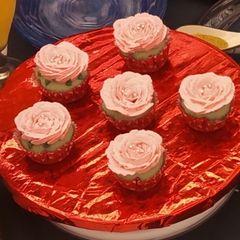 A picture of Gulkand cup cake.