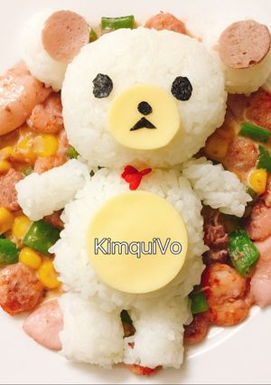 Hình của món Cơm hải sản sốt kem cho bé.
