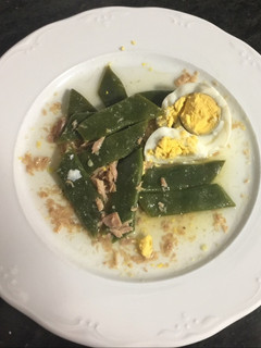 Una foto de Judías con atún y huevo #Recetasdefindemes