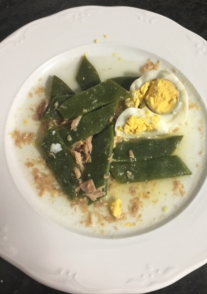 Una foto de Judías con atún y huevo #Recetasdefindemes