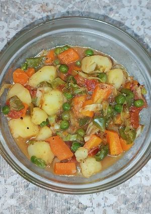 A picture of Mix boiled vegetables.