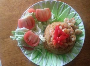 Una foto de Mofongo con Camarones al Ajillo