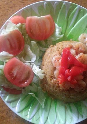 Una foto de Mofongo con Camarones al Ajillo