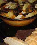 Pastel de zapallo cabutia con portobellos