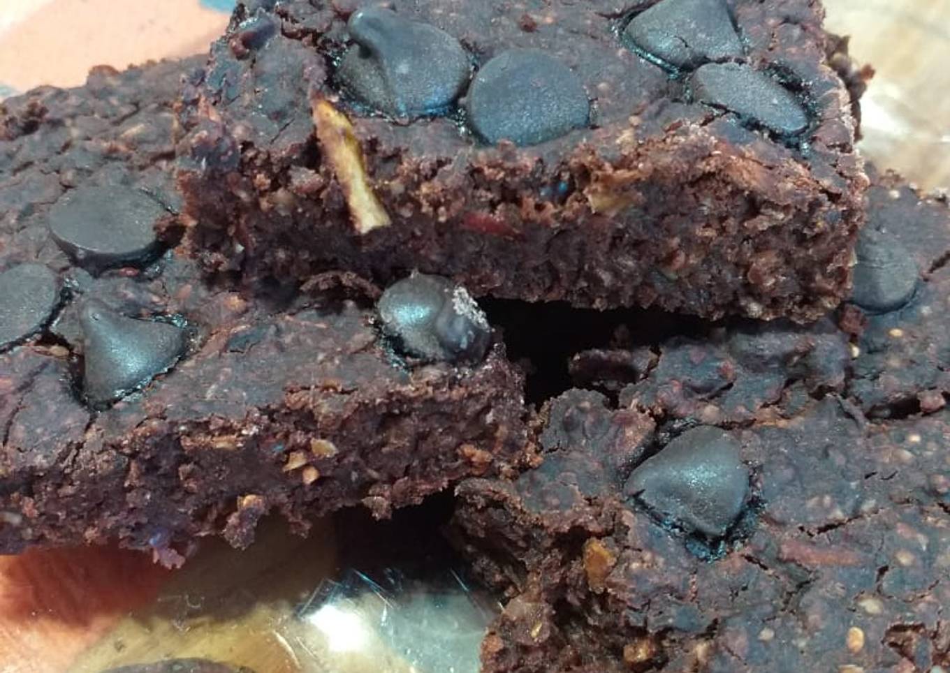 Brownie de porotos con avena instantánea