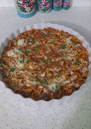 صورة لوصفة معكرونه بـ الجبن و الصلصه