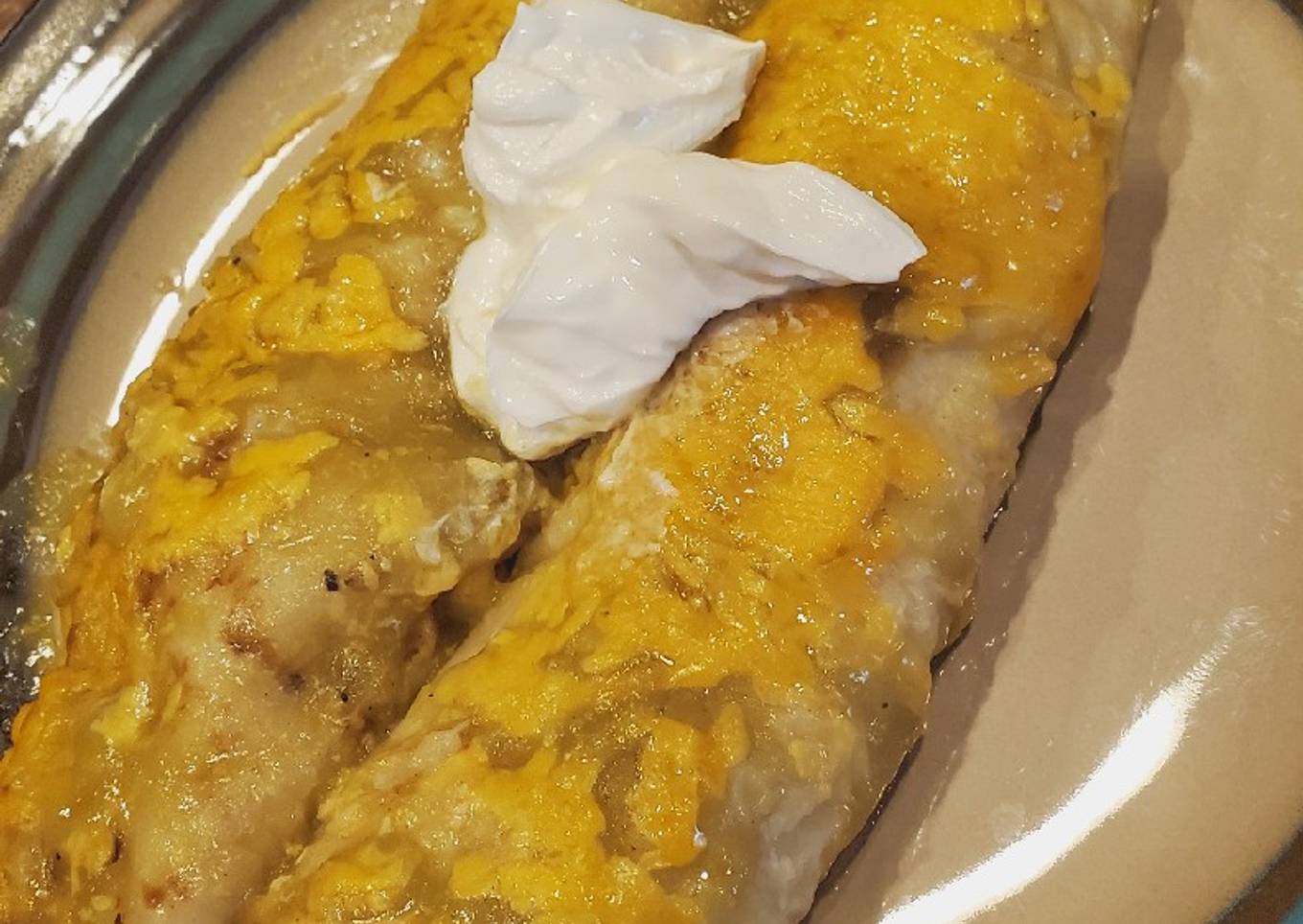 Shredded chicken enchiladas red or green