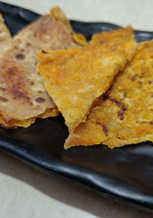 A picture of Motichoor Ladoo paratha.