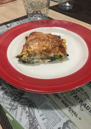 Una foto de Lasagna diet de espinaca y queso crema