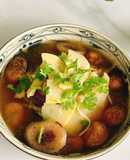 Canh Măng Củ Tươi Nấu Nấm Rơm và Ngưu Bàng