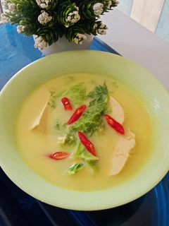Foto resep Sawi putih tahu santan