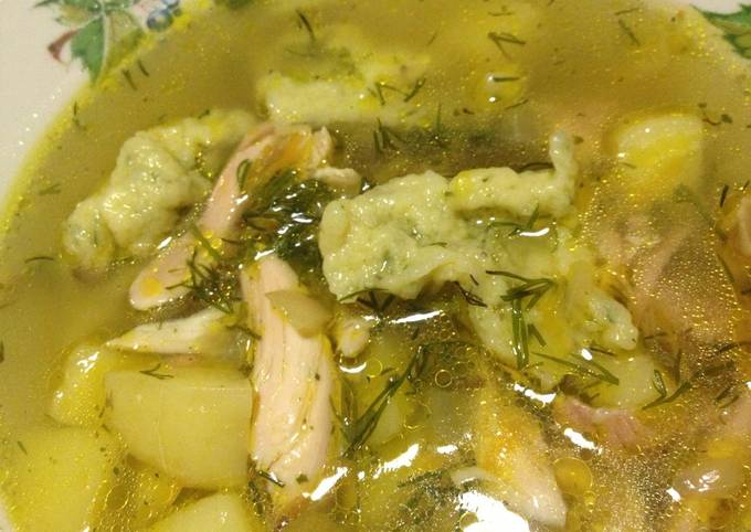 Куриный суп с клецками (пошаговый рецепт с фото) - Pro Vkusnyashki