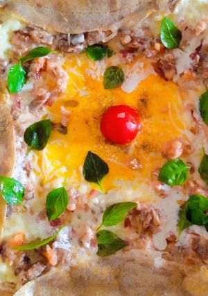Une photo de Crêpe salée au saumon