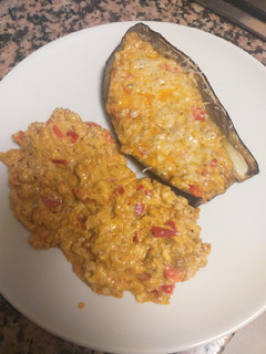 Una foto de Berenjena rellena a mi manera 😋