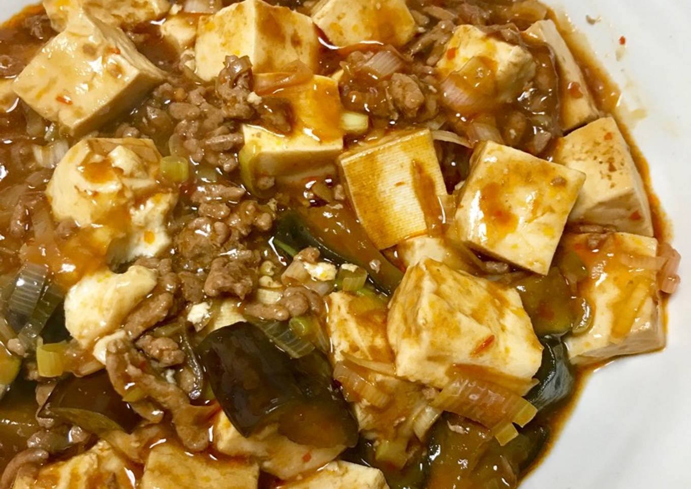 Mapo doufu y berenjena