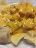 Salsa de pollo, crema y verdeo