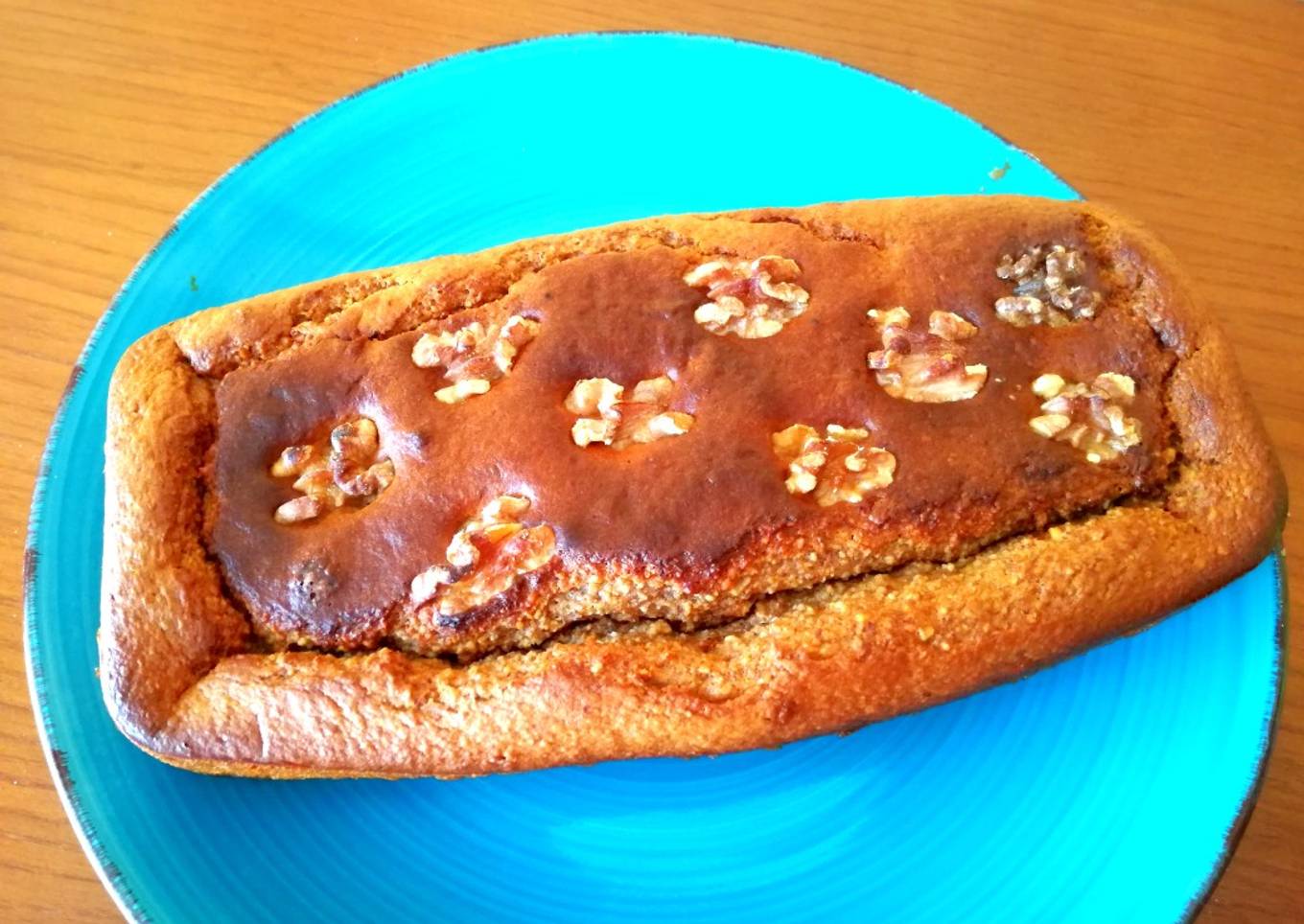 Bizcocho de avena, plátano y almendras (proteico - fit)