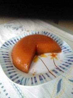 Una foto de Flan de albaricoques