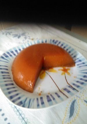 Una foto de Flan de albaricoques