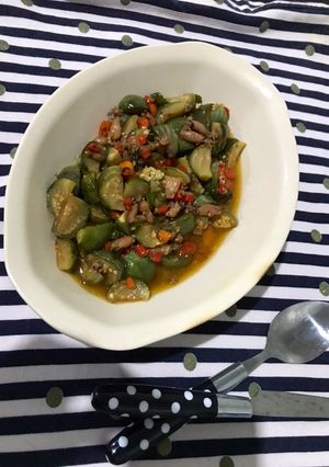 Foto resep Oseng cumi asin terong bulat
