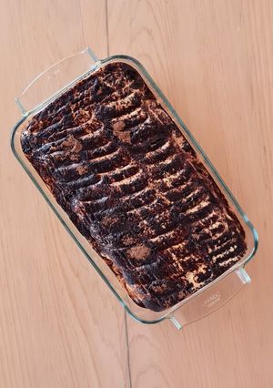 Una foto de Postre de queso crema y dulce de leche inspirado en Tiramisú ☕ Postre de cucharear