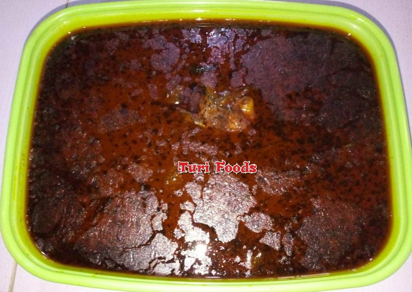 Banga Soup with Dry fish, Ponmo, Goat meat and Chicken