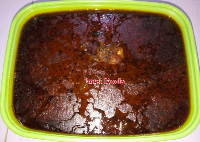 Banga Soup with Dry fish, Ponmo, Goat meat and Chicken
