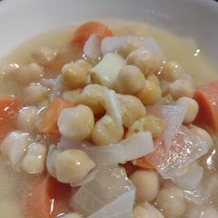 A picture of Revithocarroto Soupa (Greek Chickpea Carrot Soup).