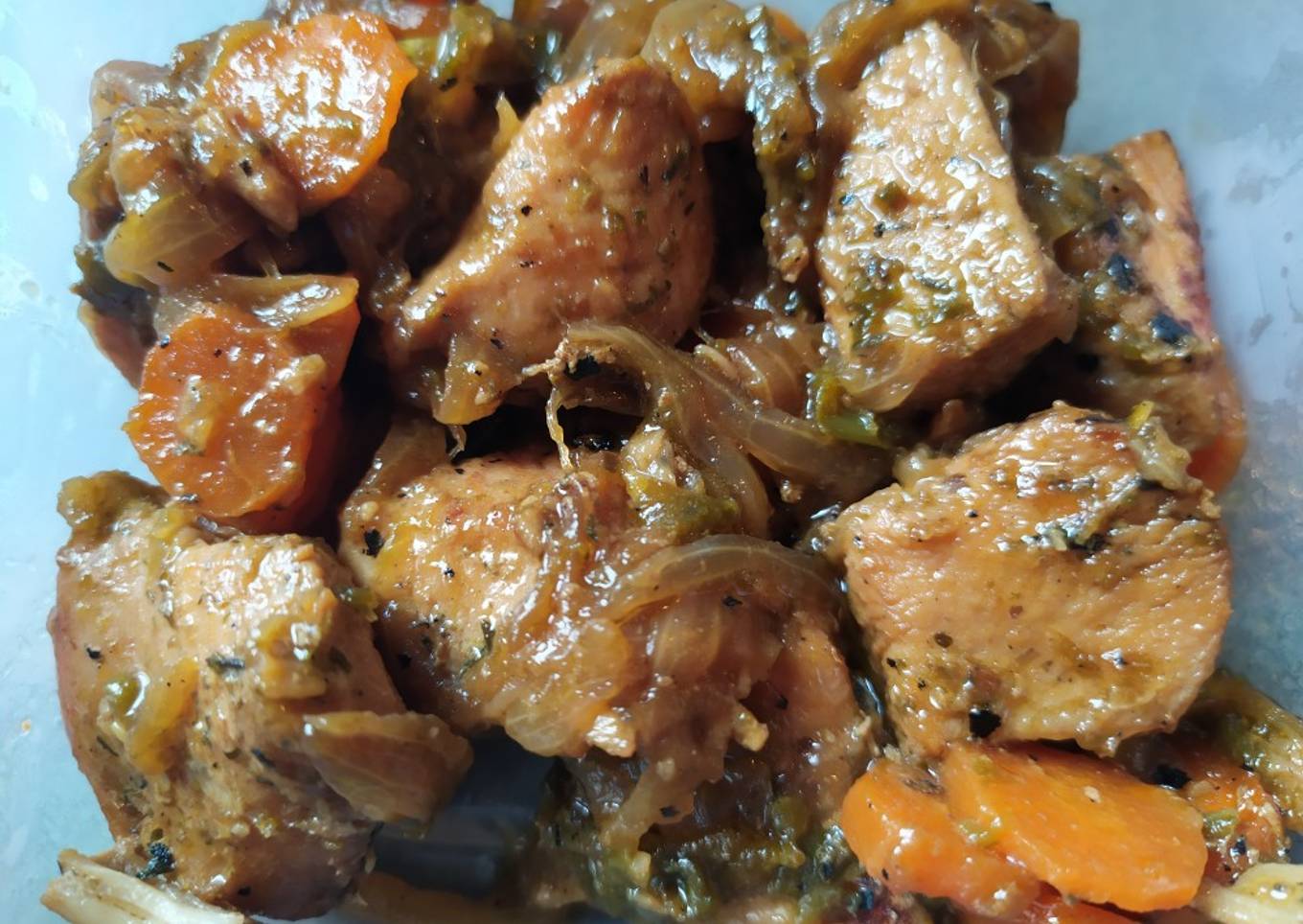 Pechuga de pollo con salsa de soja