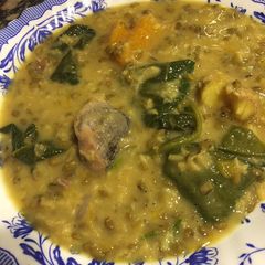 A picture of Tot's Monggo Dish with Saba Sardines in coconut cream.