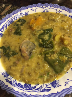 A picture of Tot's Monggo Dish with Saba Sardines in coconut cream.