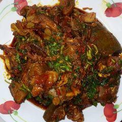 A picture of Waterleaf soup with ata rodo.